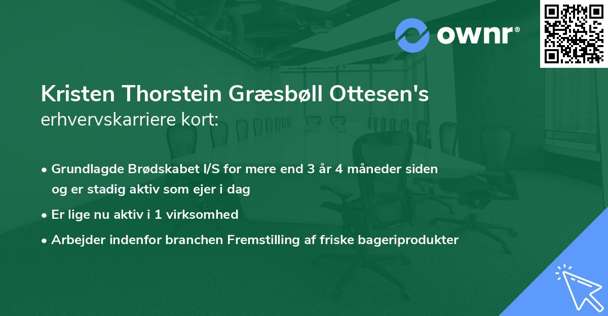 Kristen Thorstein Græsbøll Ottesen's erhvervskarriere kort