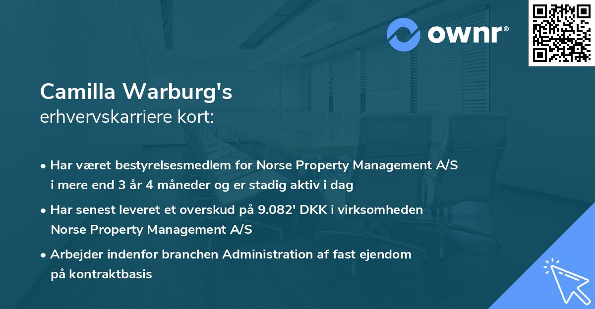 Camilla Warburg's erhvervskarriere kort