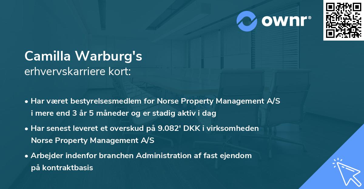 Camilla Warburg's erhvervskarriere kort