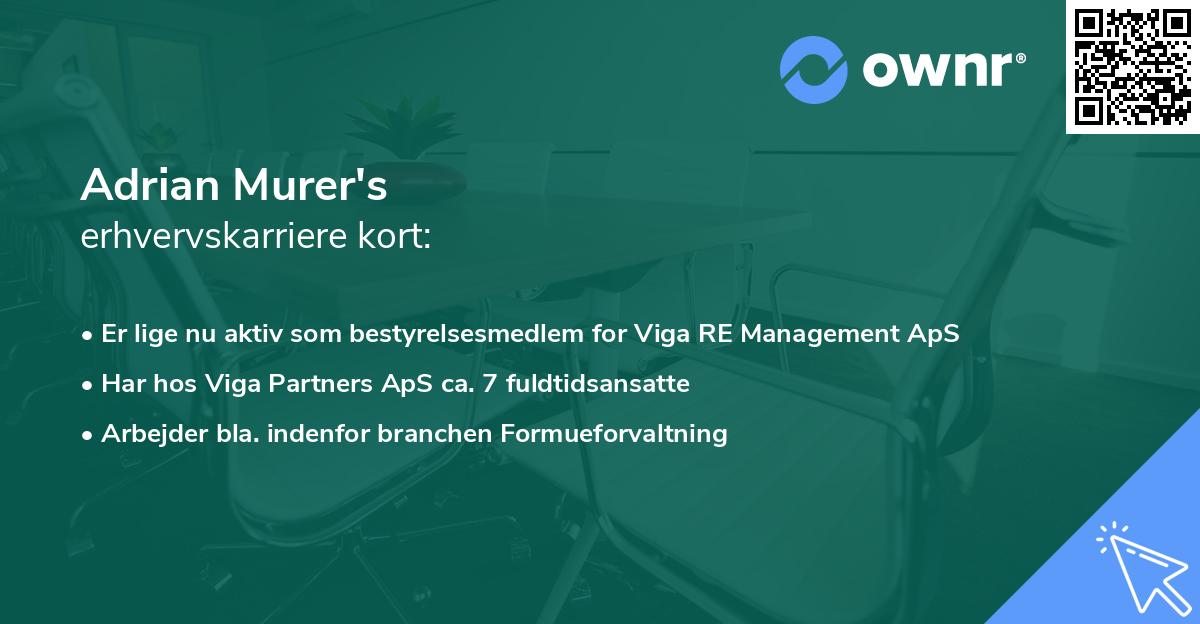 Adrian Murer's erhvervskarriere kort