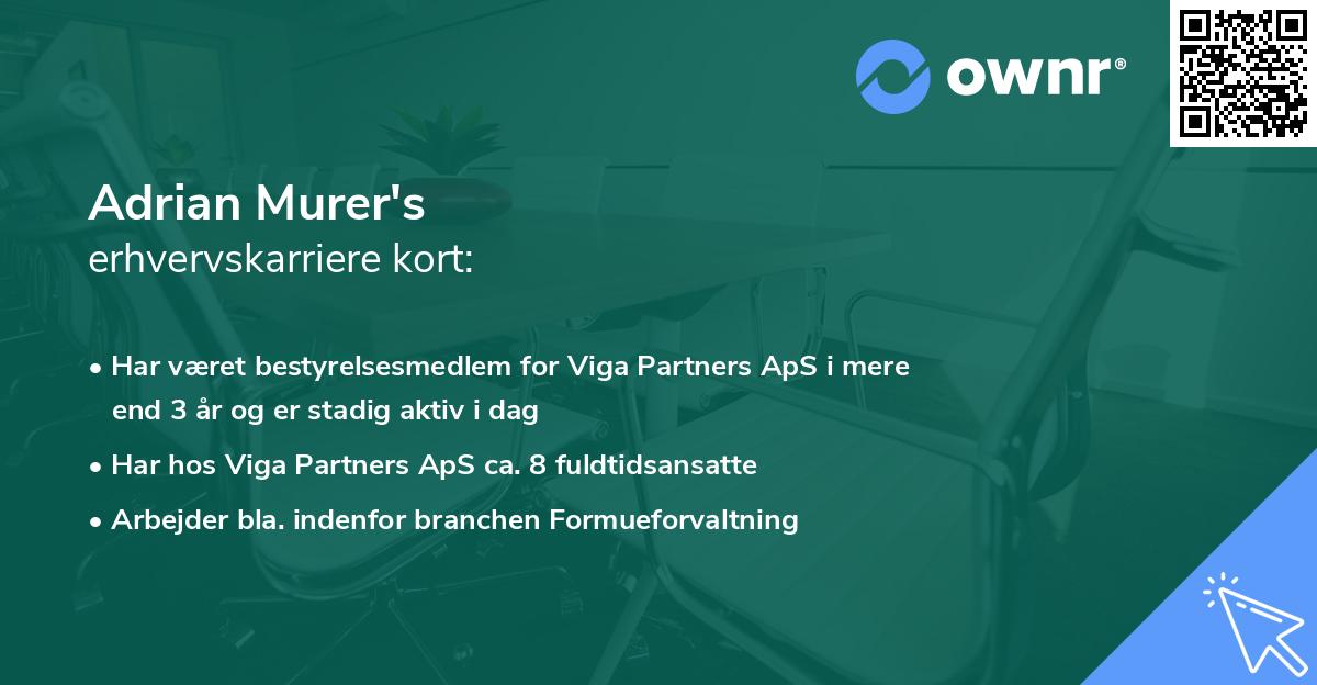 Adrian Murer's erhvervskarriere kort