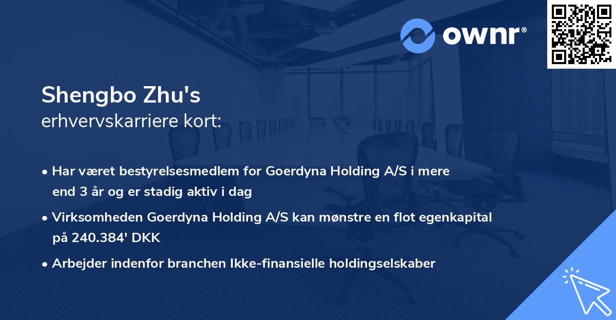 Shengbo Zhu's erhvervskarriere kort
