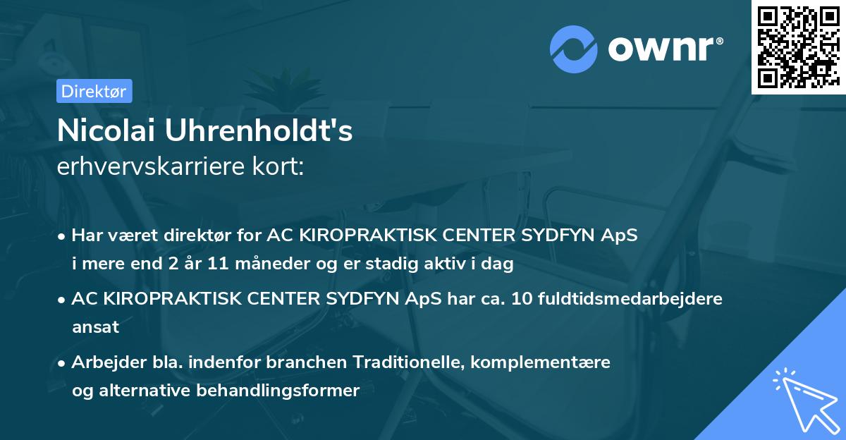 Nicolai Uhrenholdt's erhvervskarriere kort