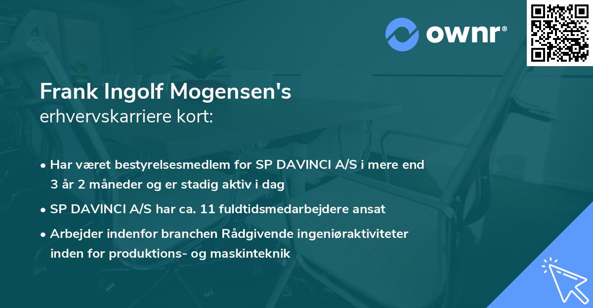 Frank Ingolf Mogensen's erhvervskarriere kort
