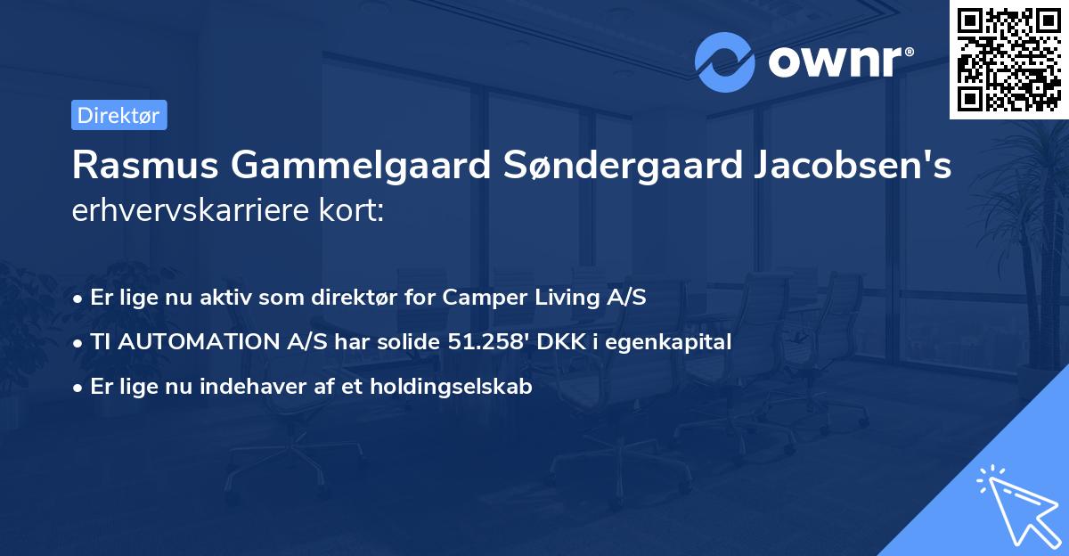 Rasmus Gammelgaard Søndergaard Jacobsen's erhvervskarriere kort