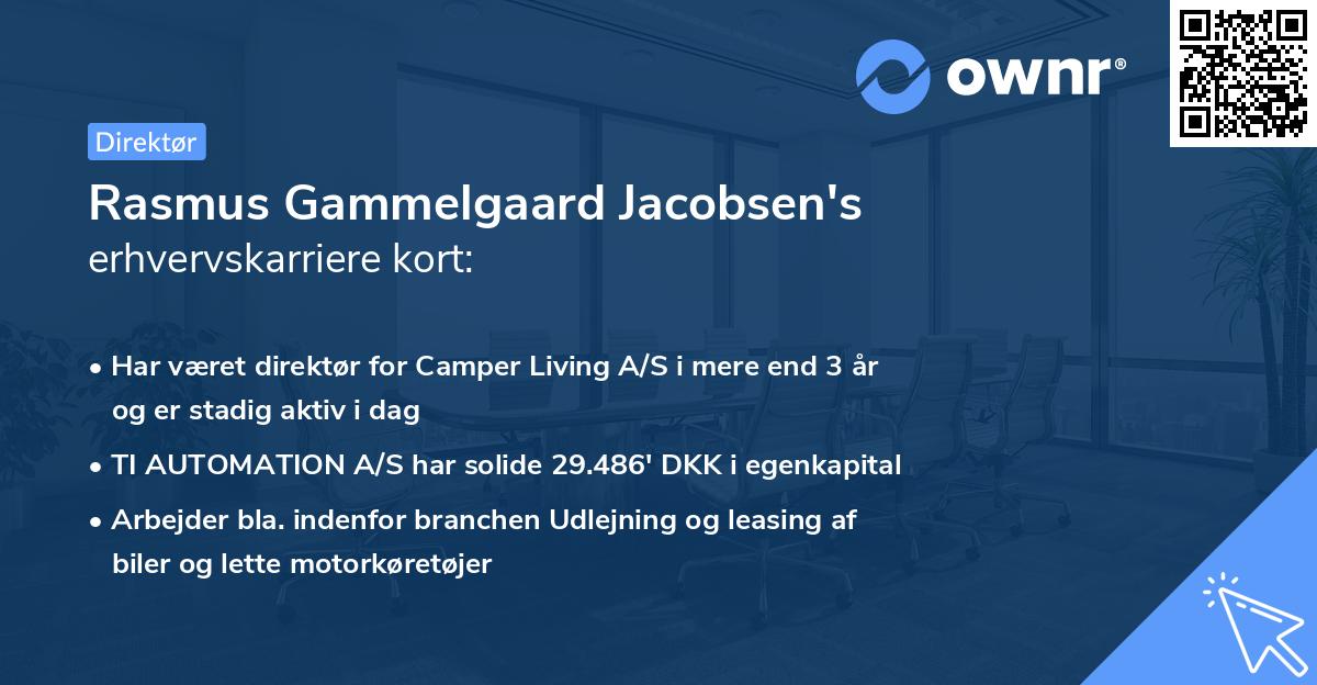 Rasmus Gammelgaard Jacobsen's erhvervskarriere kort