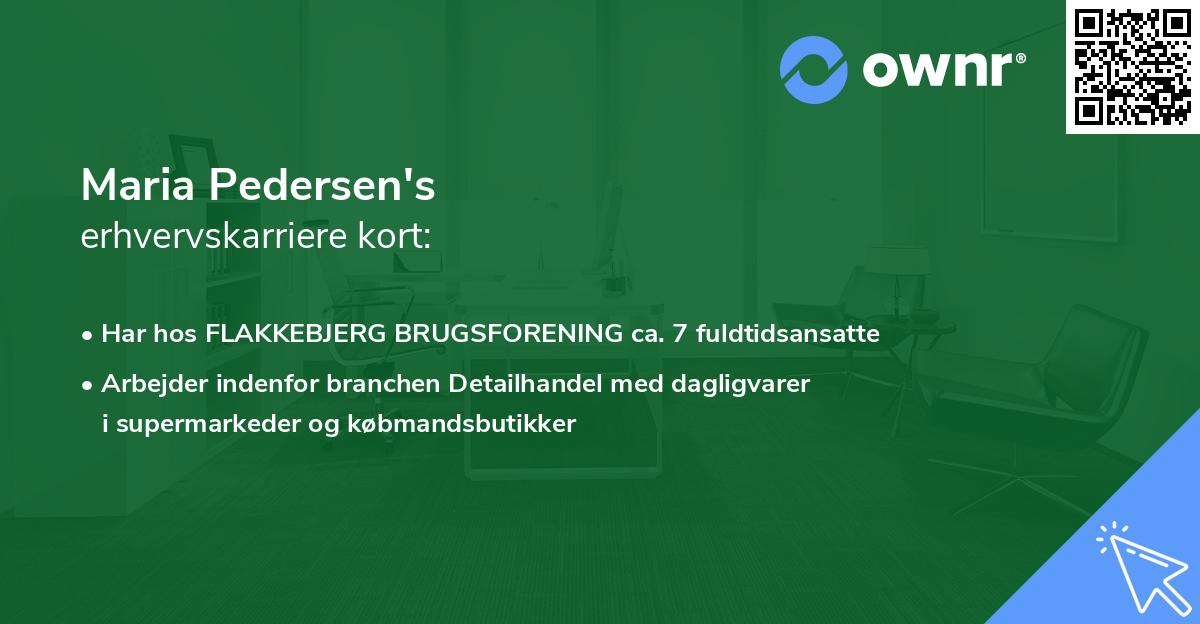 Maria Pedersen's erhvervskarriere kort