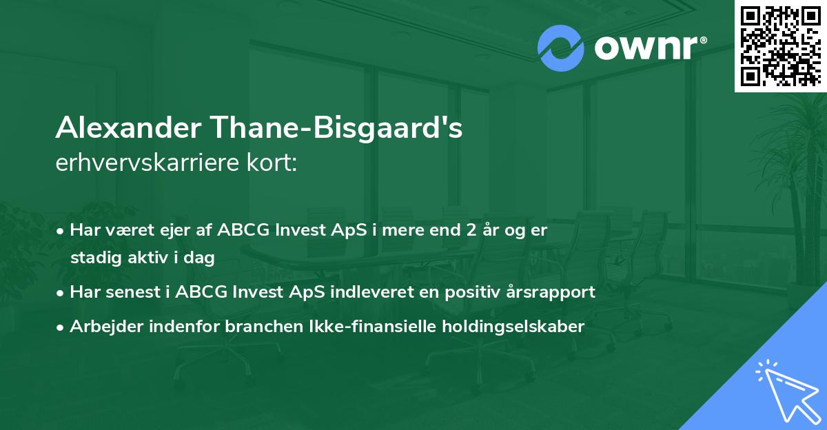 Alexander Thane-Bisgaard's erhvervskarriere kort