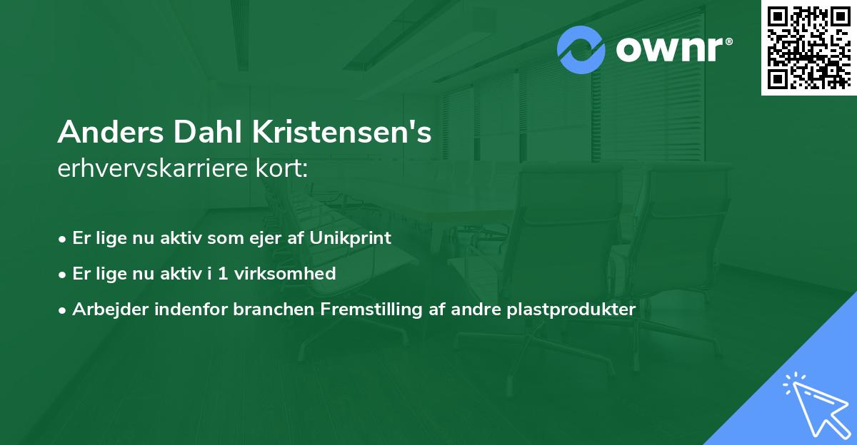 Anders Dahl Kristensen's erhvervskarriere kort