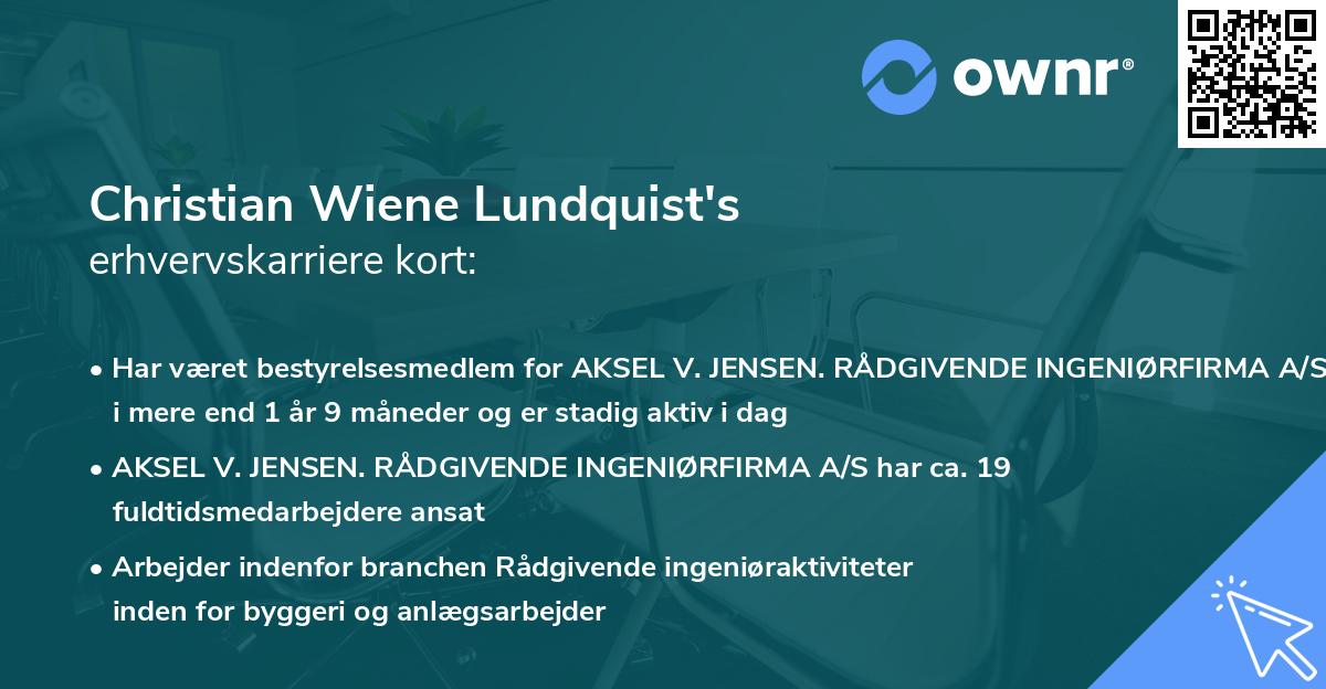 Christian Wiene Lundquist's erhvervskarriere kort