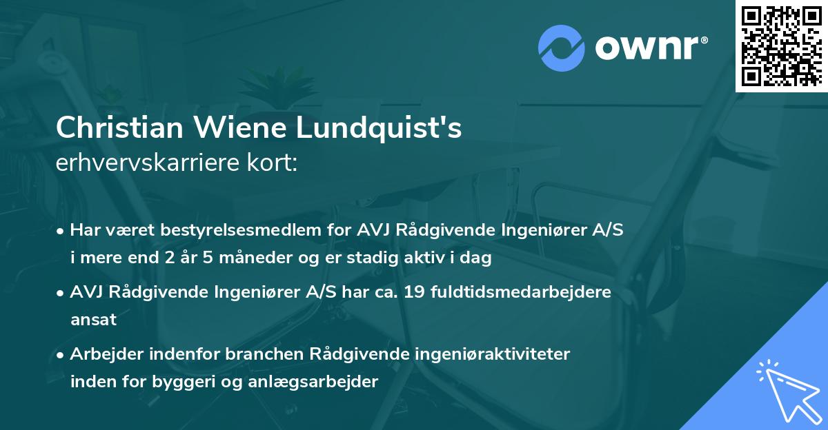 Christian Wiene Lundquist's erhvervskarriere kort