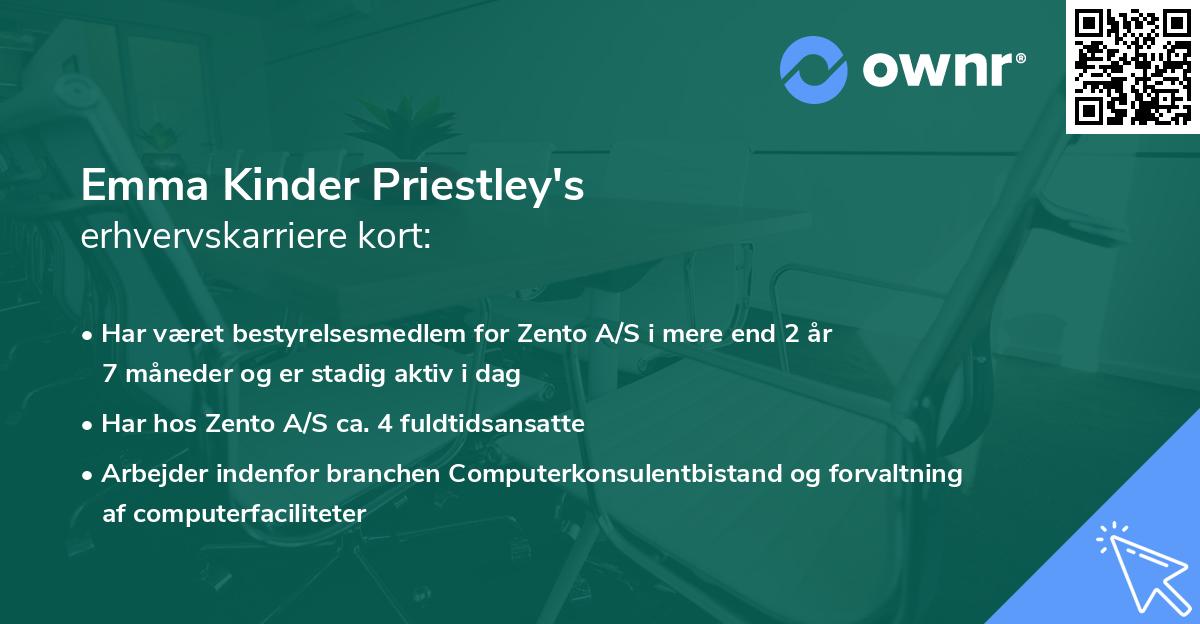 Emma Kinder Priestley's erhvervskarriere kort