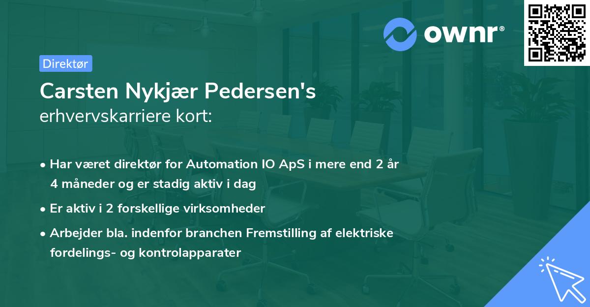 Carsten Nykjær Pedersen's erhvervskarriere kort