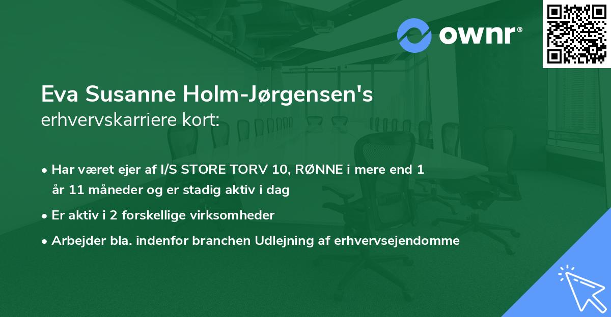 Eva Susanne Holm-Jørgensen's erhvervskarriere kort