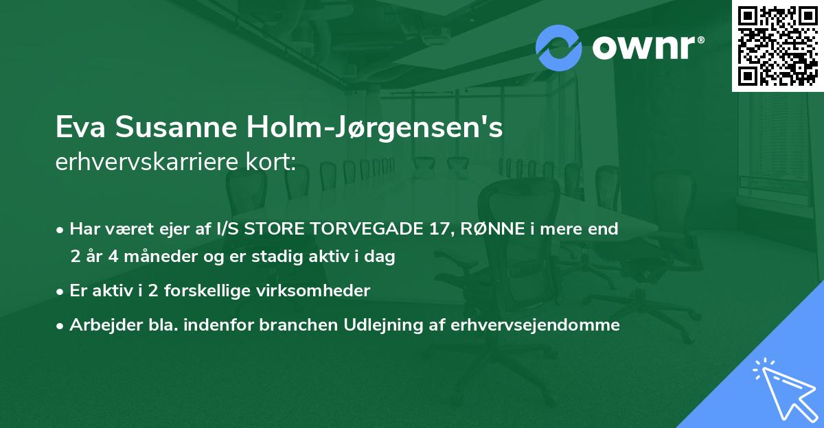 Eva Susanne Holm-Jørgensen's erhvervskarriere kort