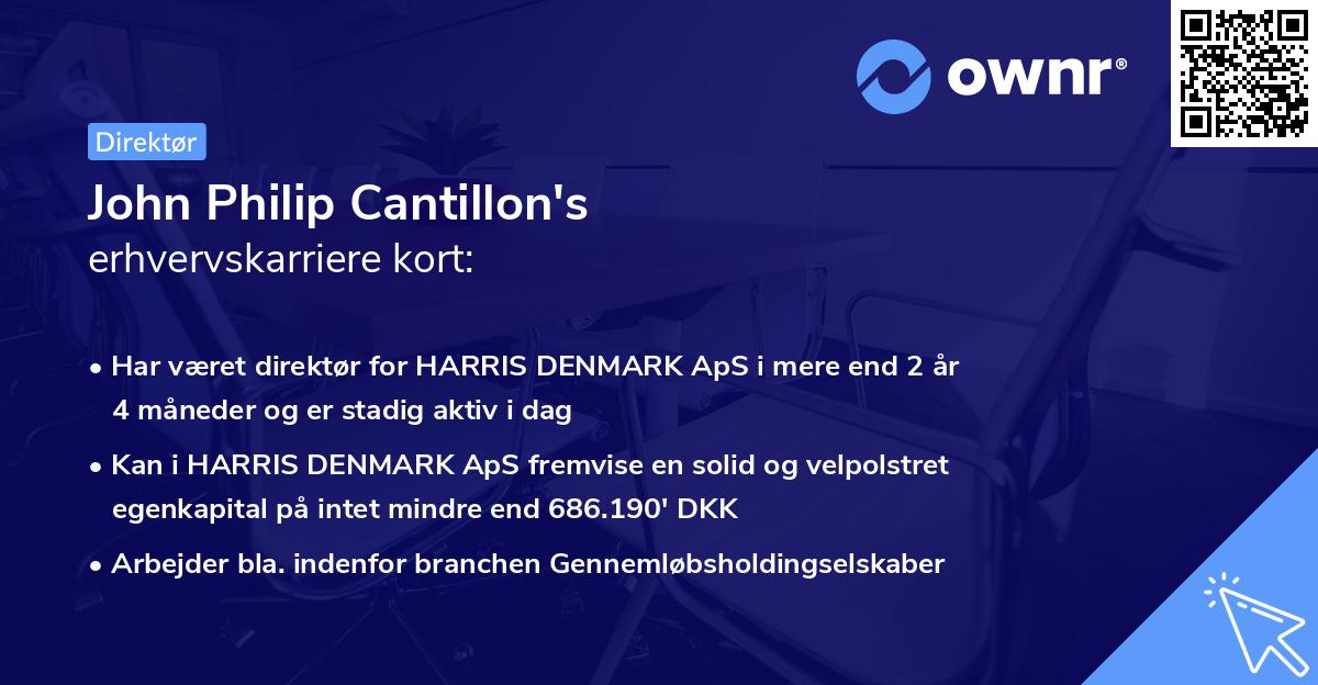 John Philip Cantillon's erhvervskarriere kort