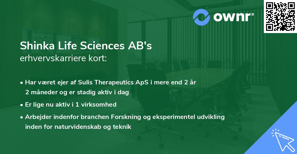 Shinka Life Sciences AB's erhvervskarriere kort