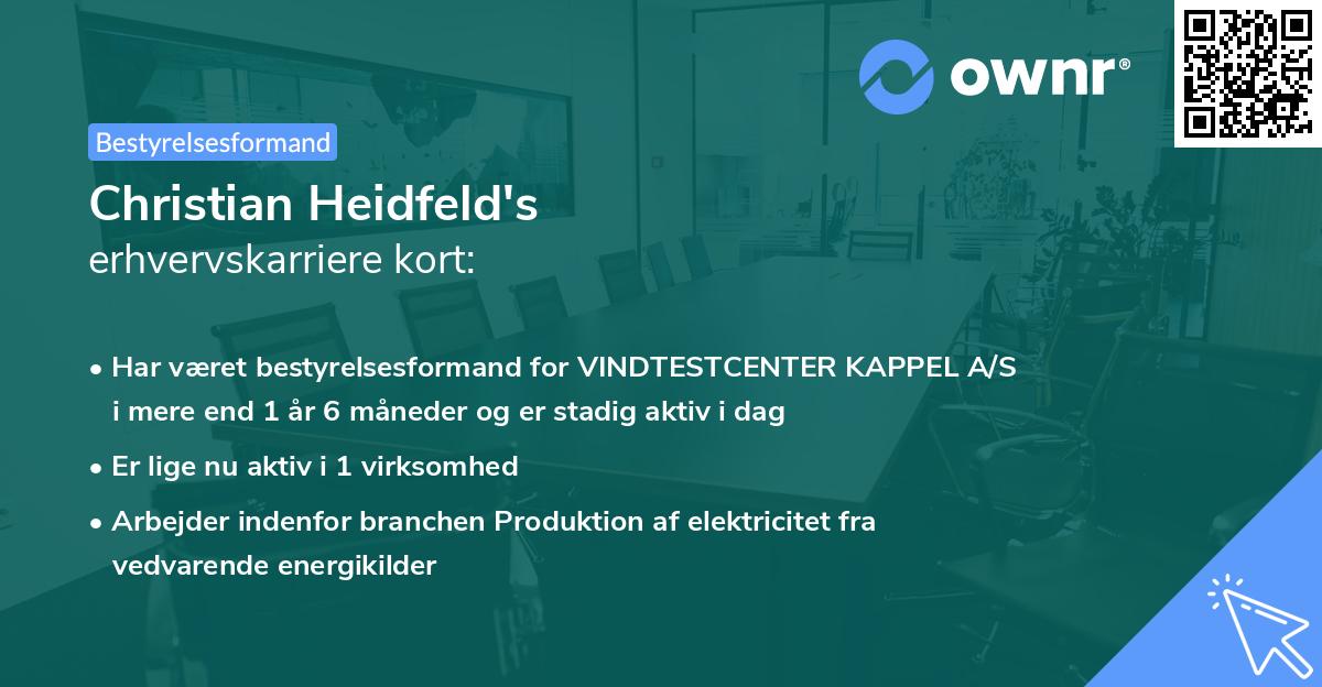 Christian Heidfeld's erhvervskarriere kort