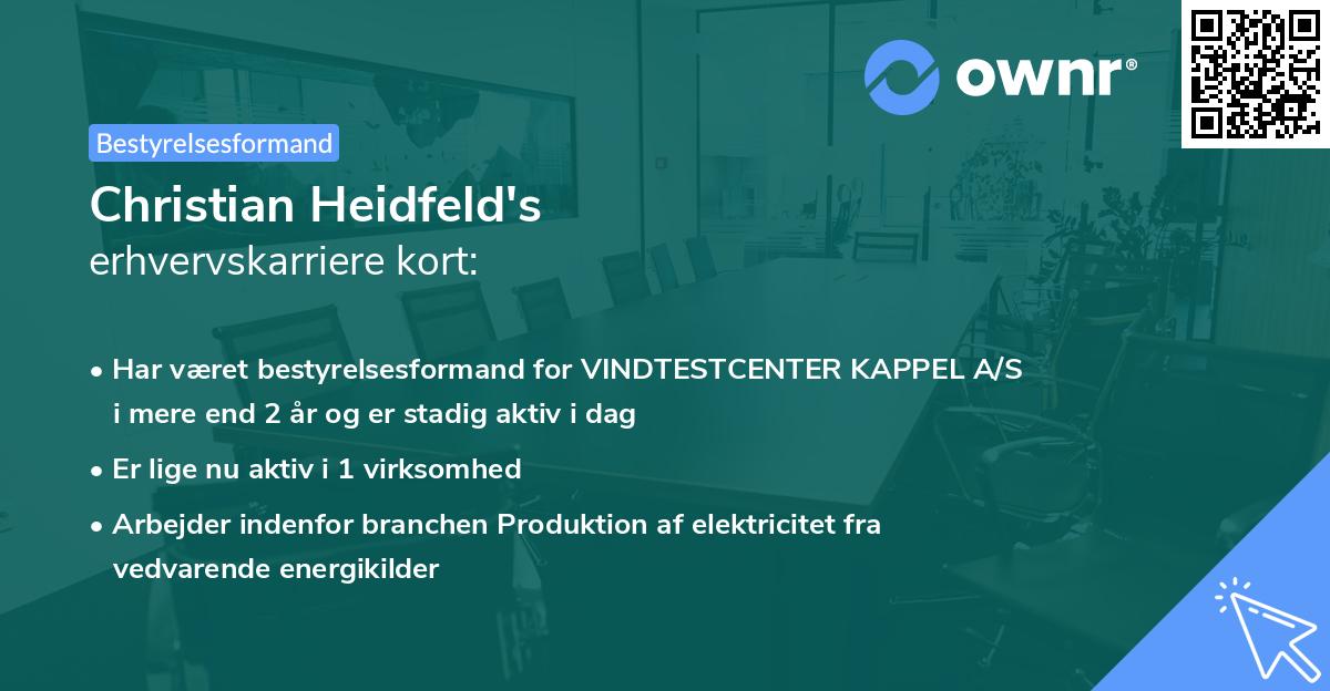 Christian Heidfeld's erhvervskarriere kort