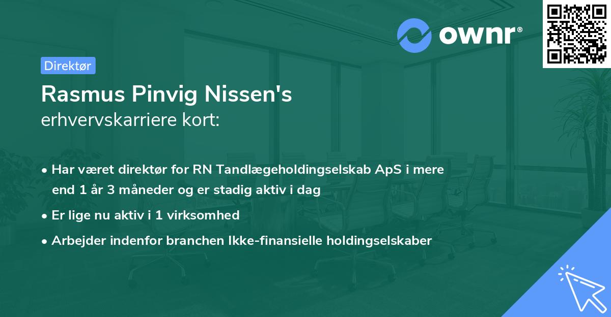 Rasmus Pinvig Nissen's erhvervskarriere kort