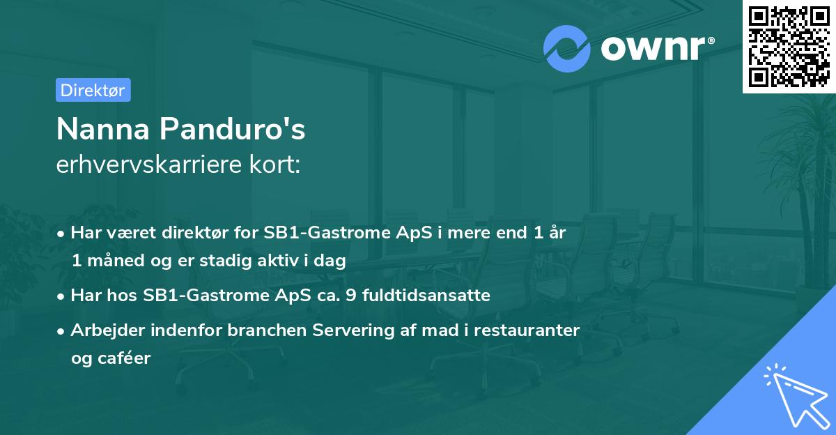 Nanna Panduro's erhvervskarriere kort