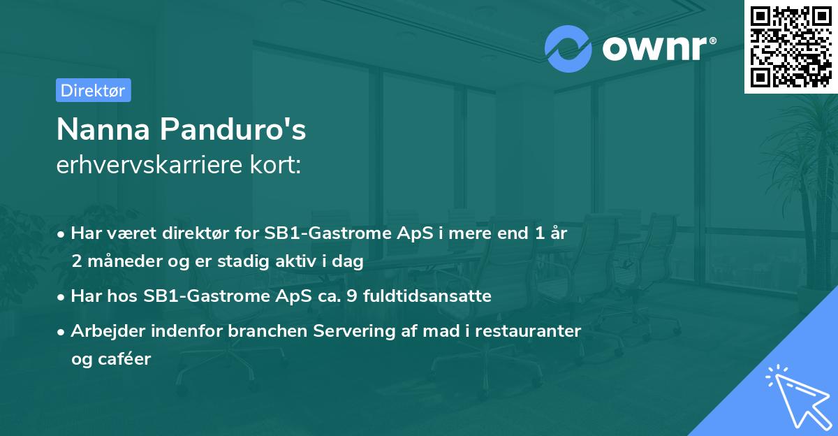 Nanna Panduro's erhvervskarriere kort