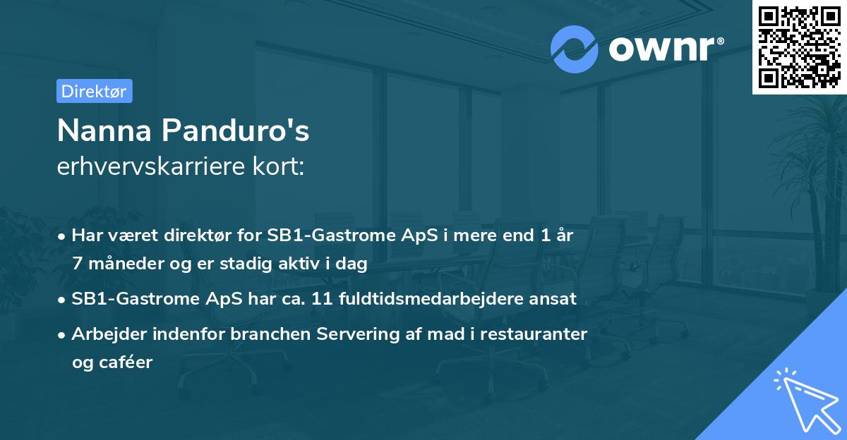 Nanna Panduro's erhvervskarriere kort