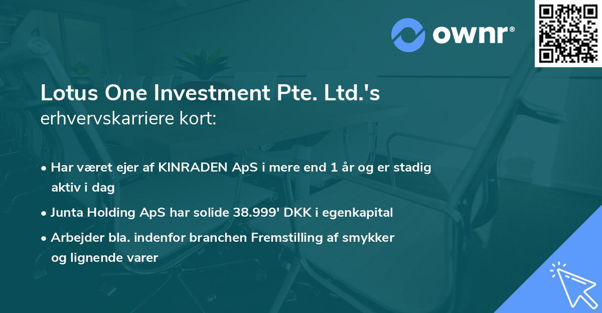 Lotus One Investment Pte. Ltd.'s erhvervskarriere kort
