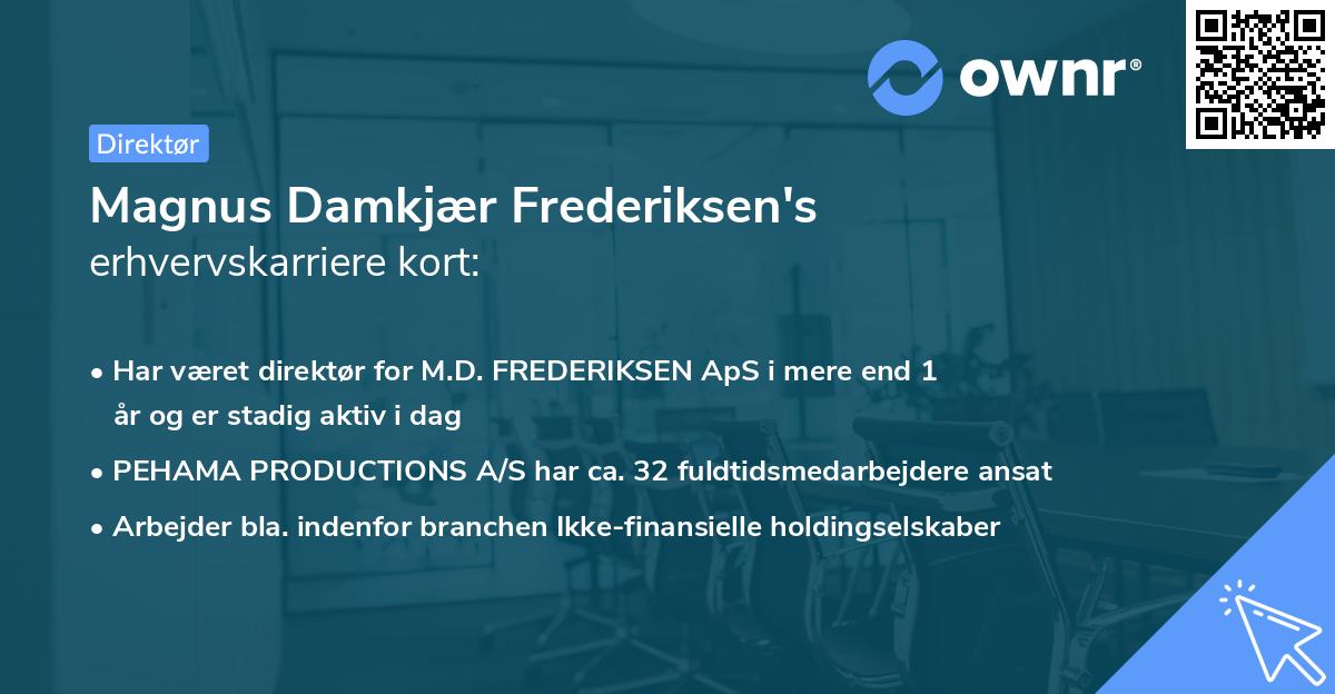 Magnus Damkjær Frederiksen's erhvervskarriere kort