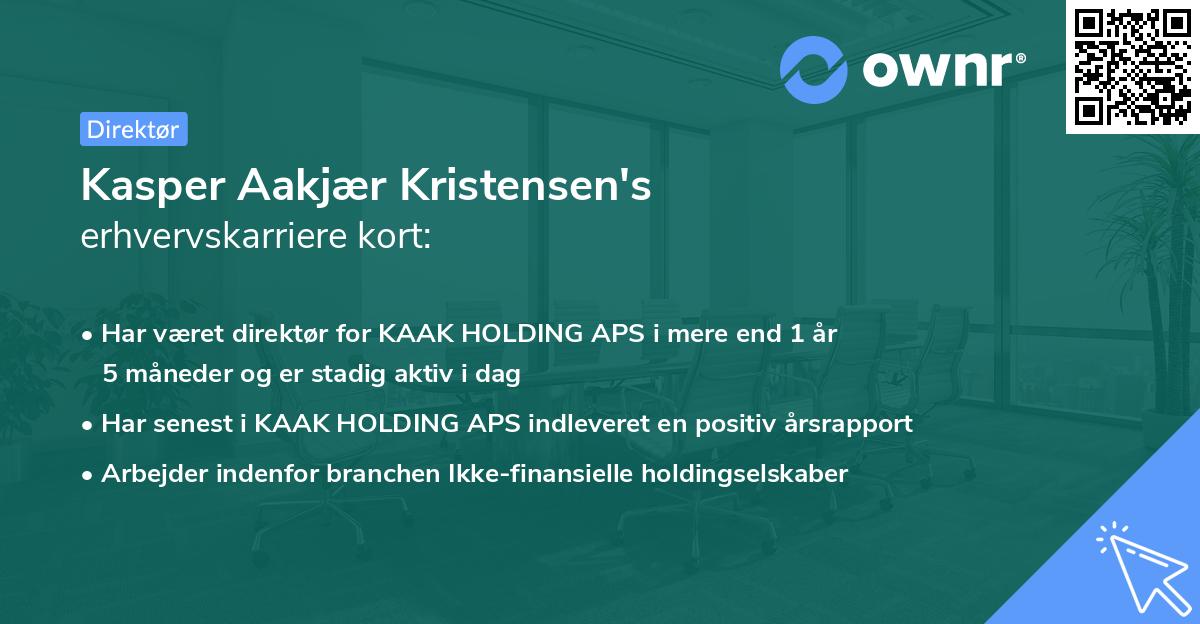 Kasper Aakjær Kristensen's erhvervskarriere kort