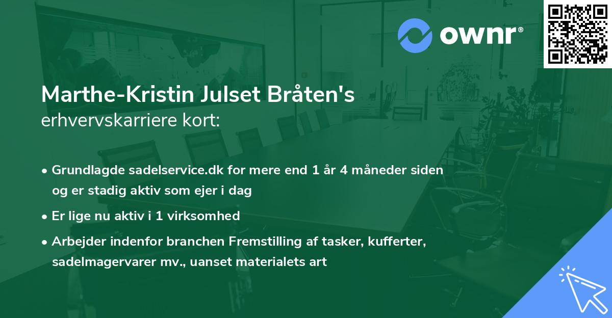 Marthe-Kristin Julset Bråten's erhvervskarriere kort