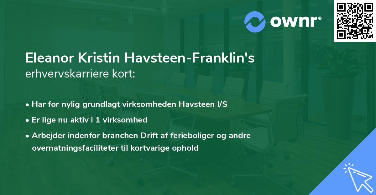 Eleanor Kristin Havsteen-Franklin's erhvervskarriere kort
