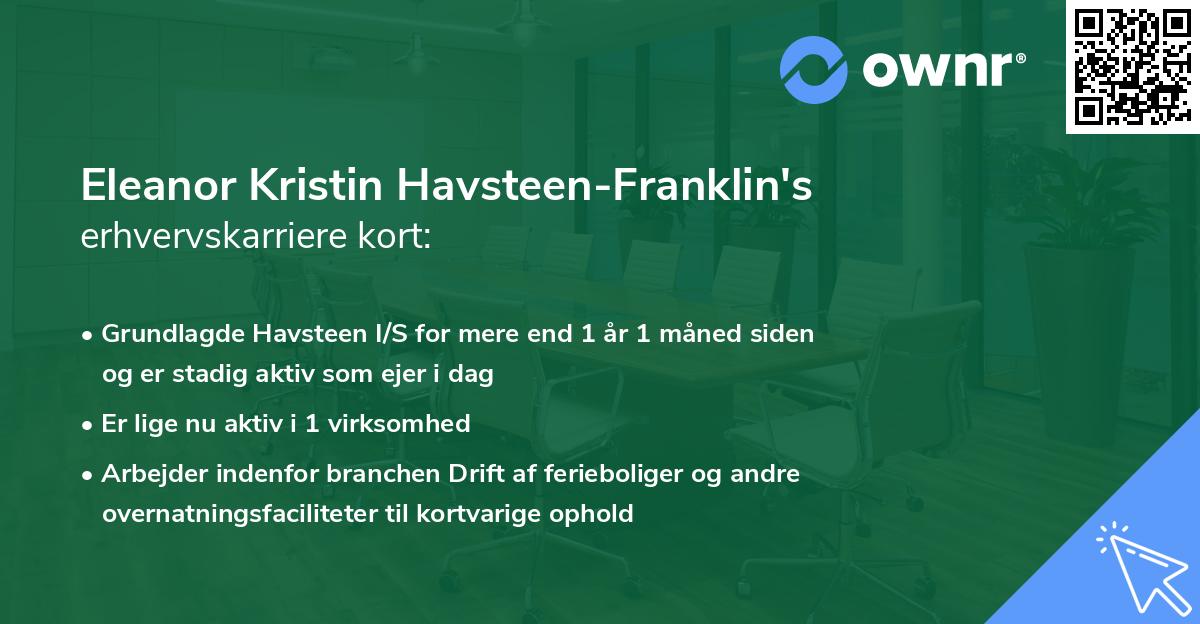 Eleanor Kristin Havsteen-Franklin's erhvervskarriere kort
