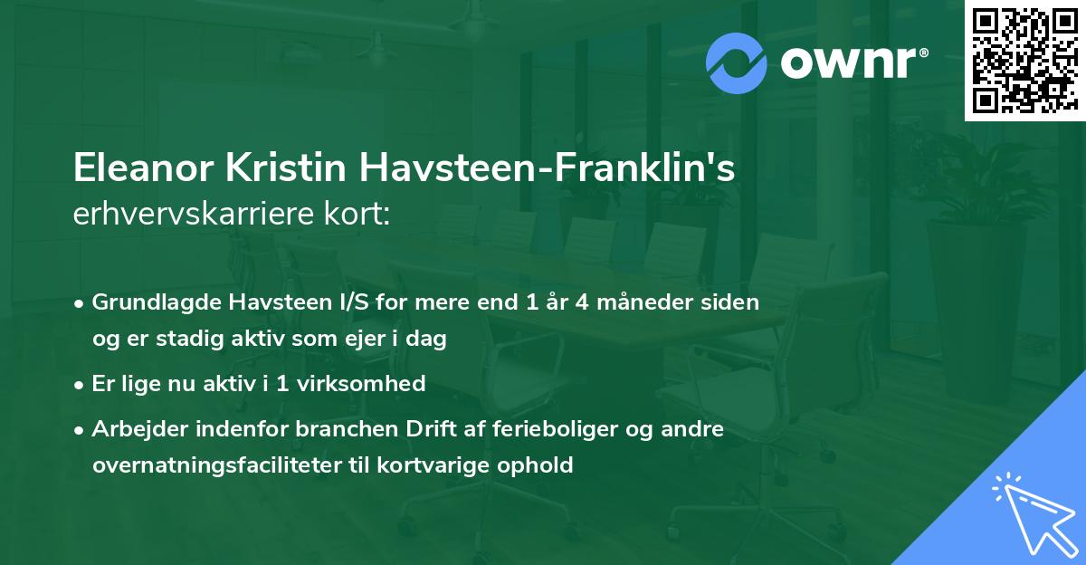Eleanor Kristin Havsteen-Franklin's erhvervskarriere kort