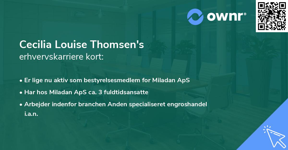 Cecilia Louise Thomsen's erhvervskarriere kort