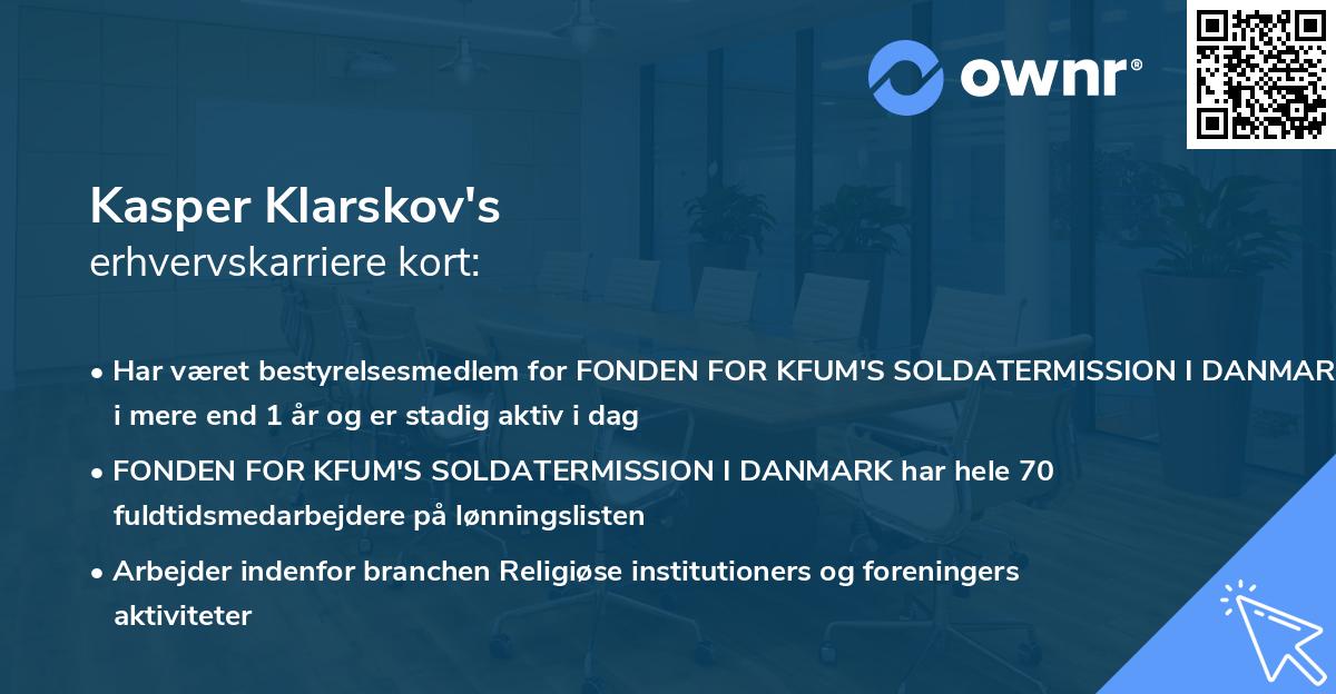 Kasper Klarskov's erhvervskarriere kort