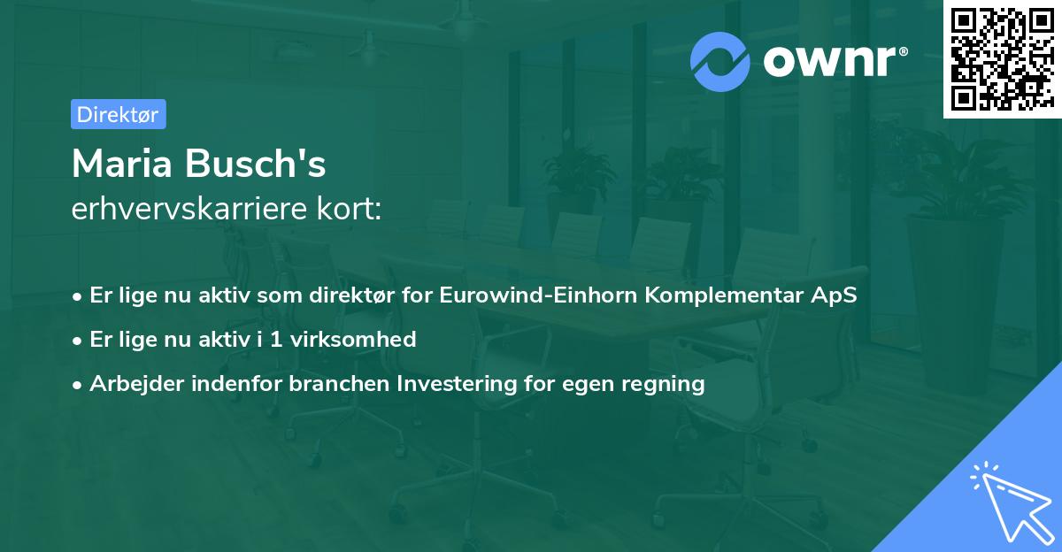 Maria Busch's erhvervskarriere kort