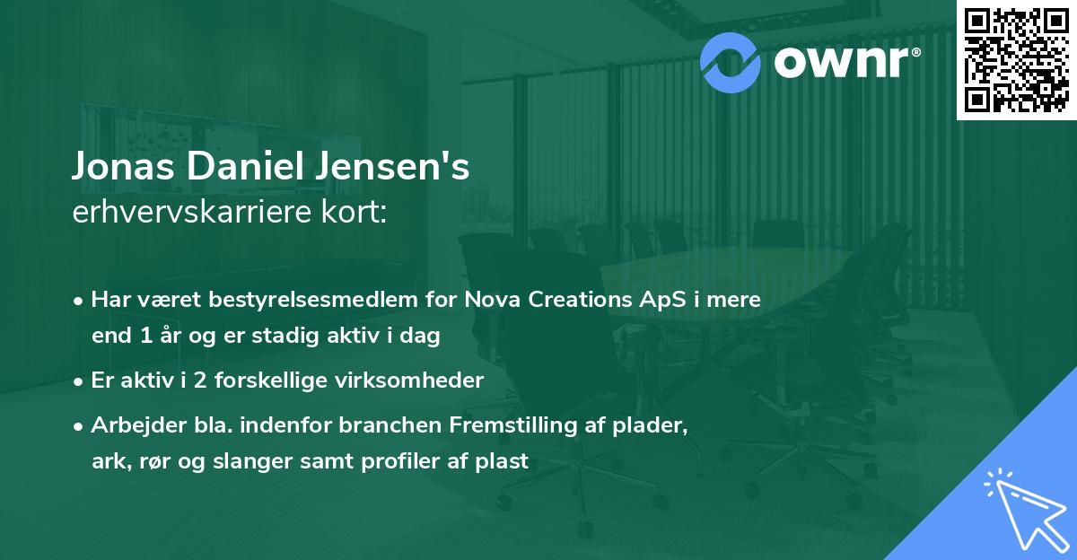 Jonas Daniel Jensen's erhvervskarriere kort