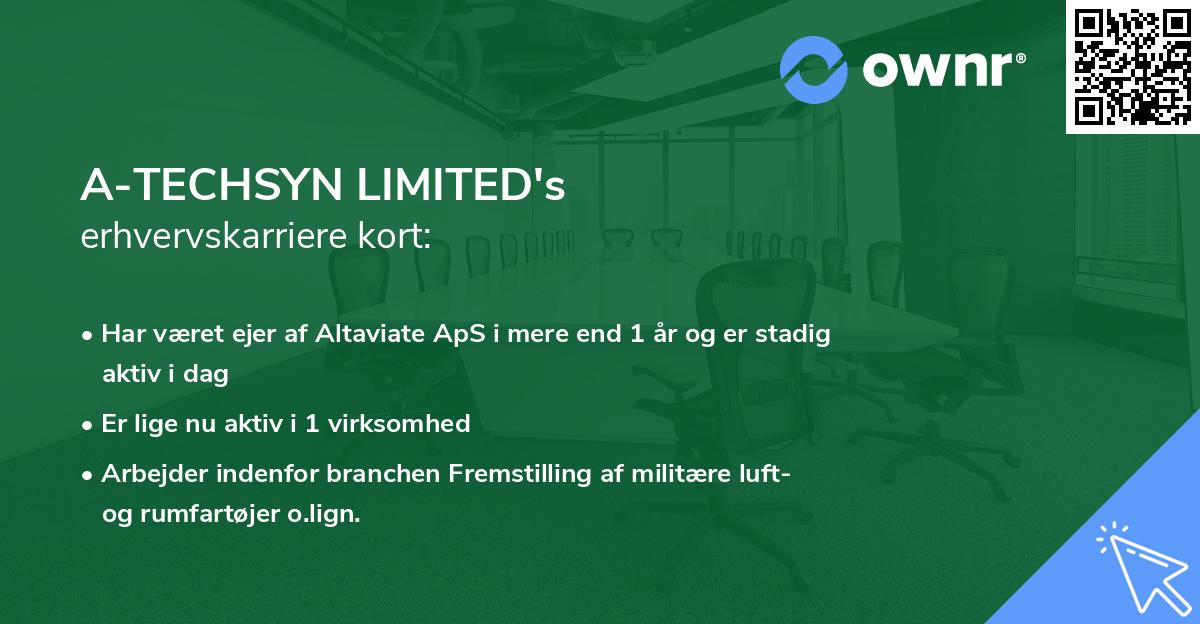 A-TECHSYN LIMITED's erhvervskarriere kort