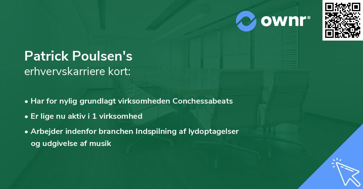 Patrick Poulsen's erhvervskarriere kort