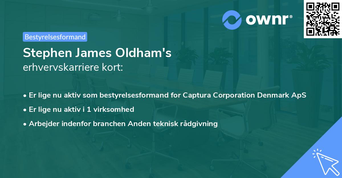 Stephen James Oldham's erhvervskarriere kort