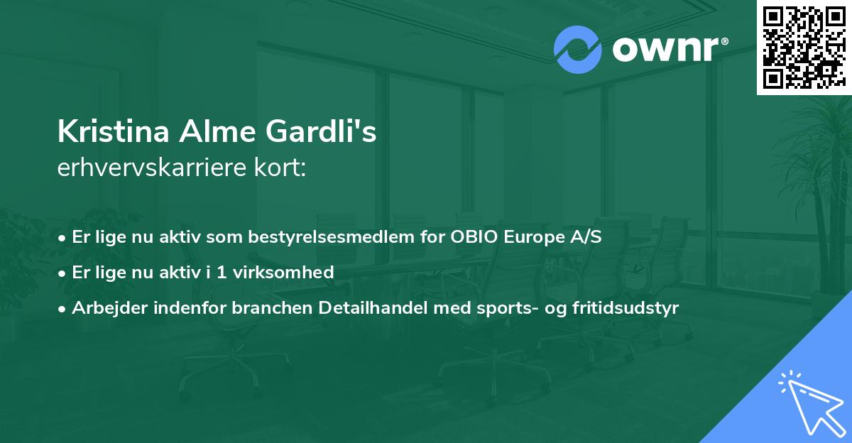 Kristina Alme Gardli's erhvervskarriere kort