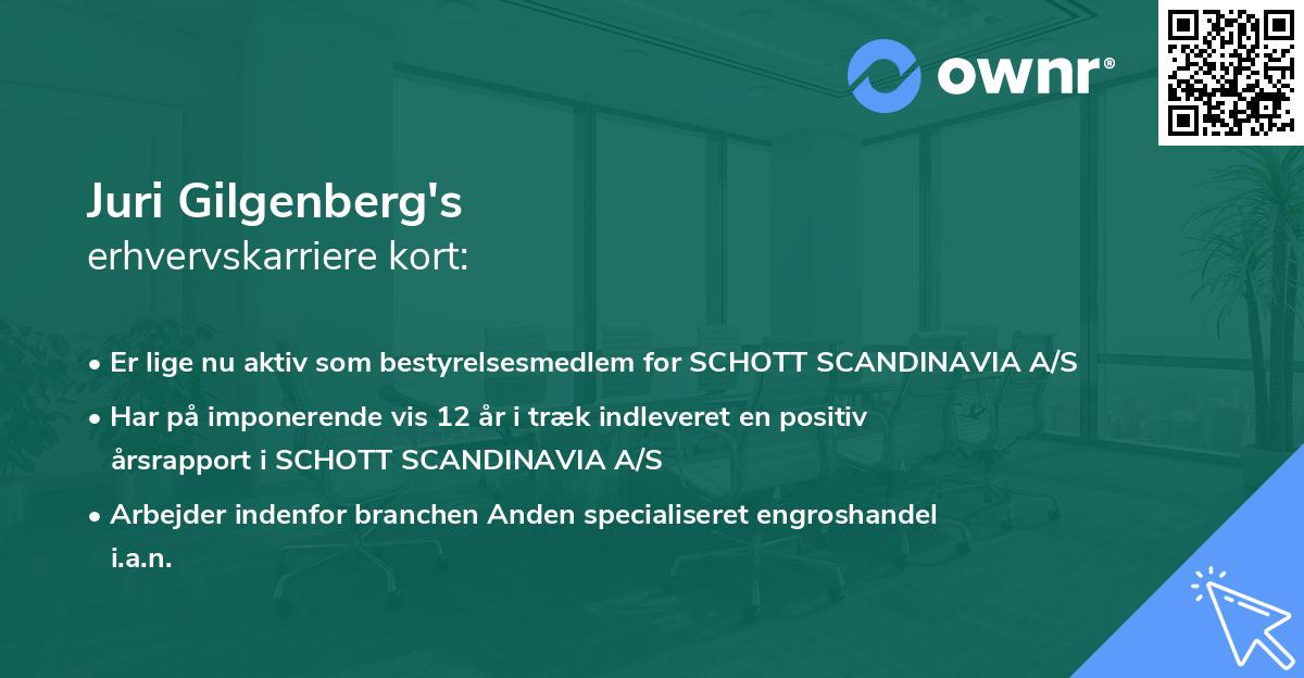 Juri Gilgenberg's erhvervskarriere kort