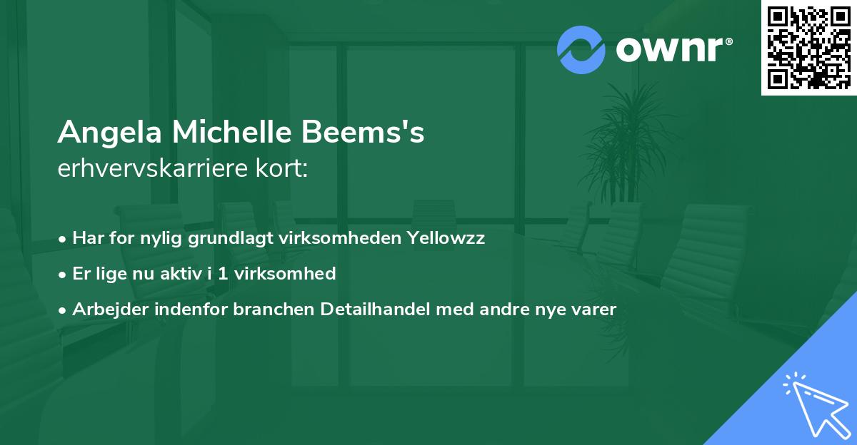 Angela Michelle Beems's erhvervskarriere kort
