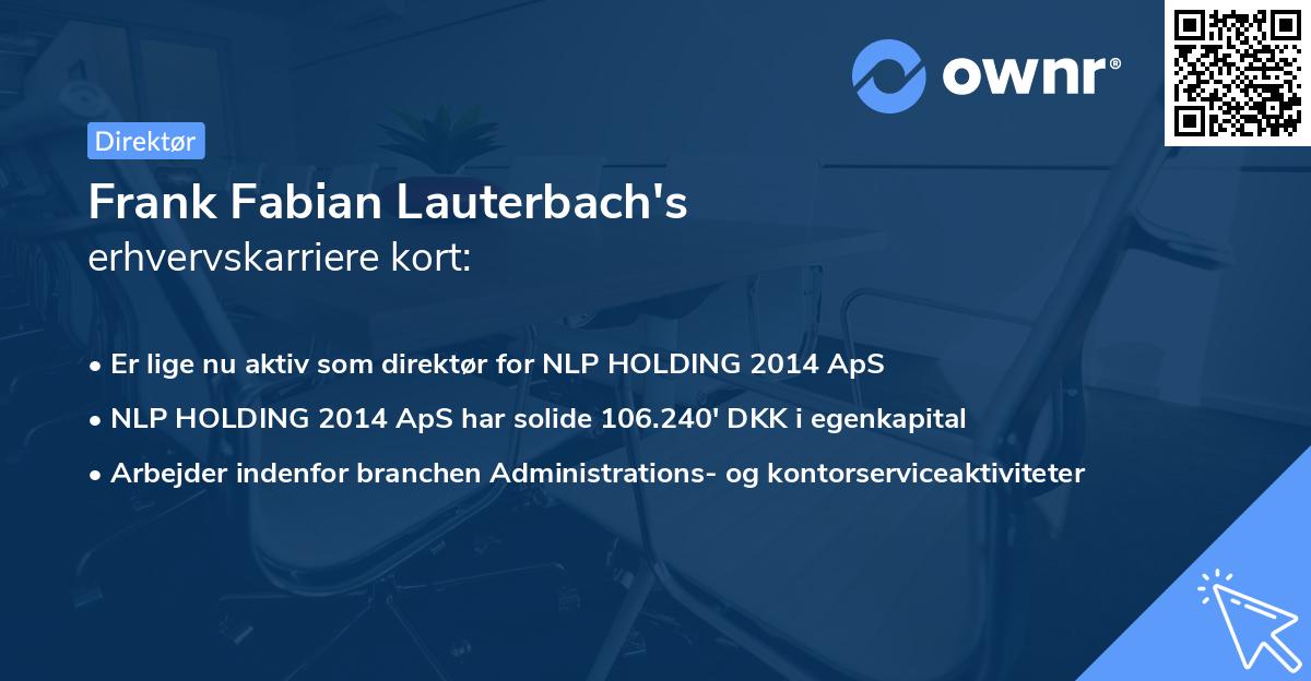Frank Fabian Lauterbach's erhvervskarriere kort