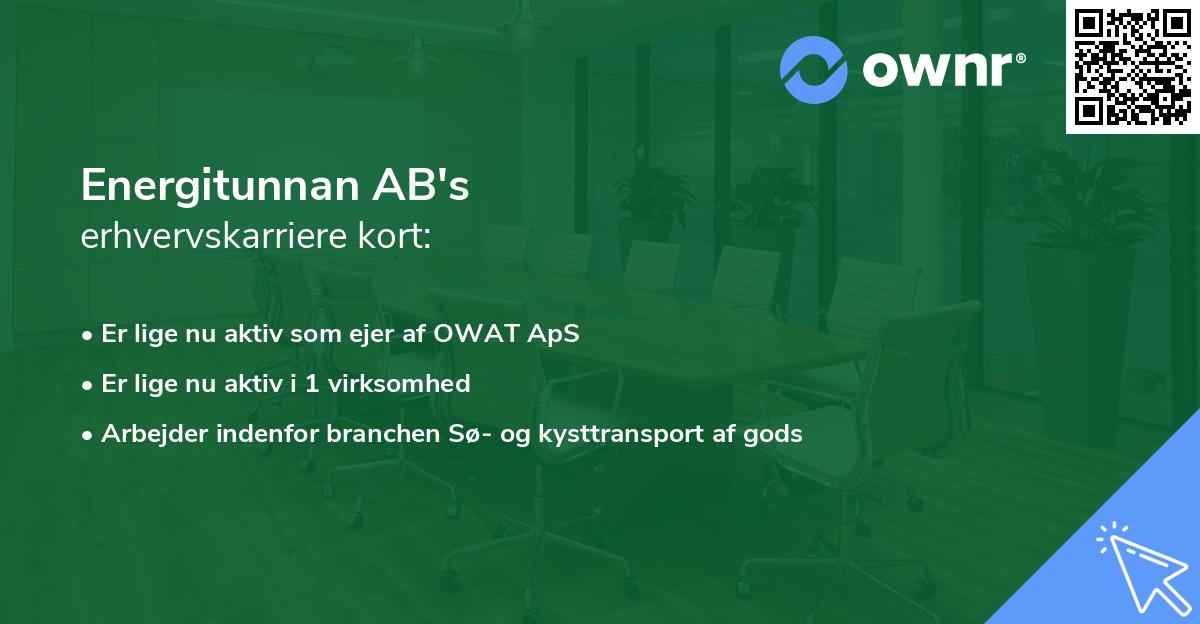 Energitunnan AB's erhvervskarriere kort
