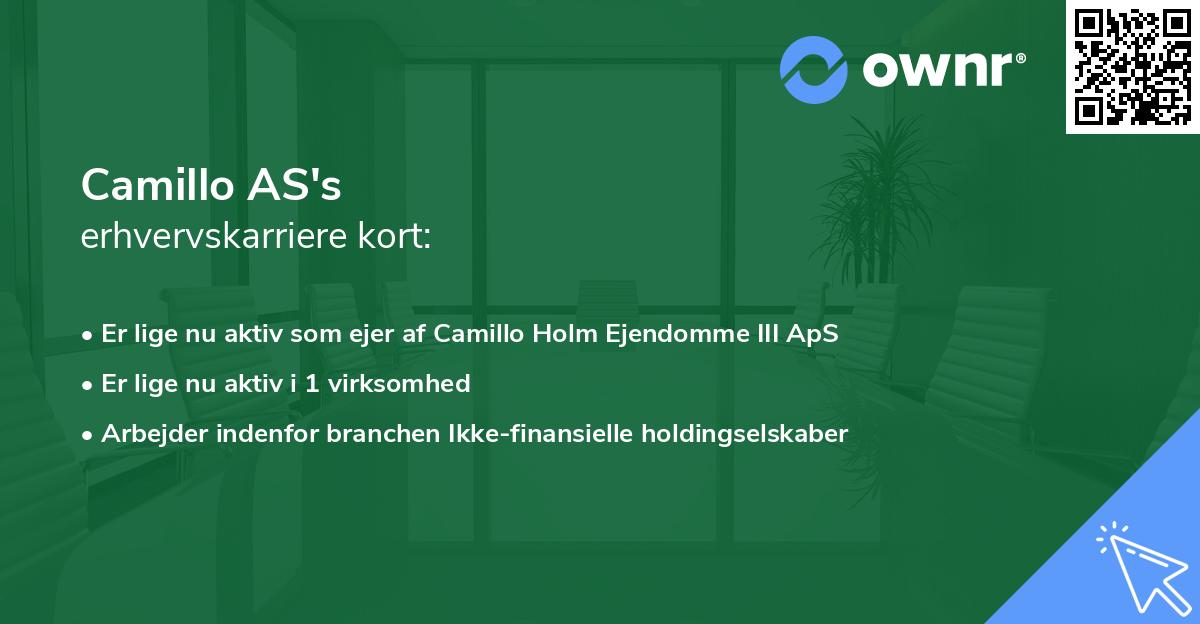 Camillo AS's erhvervskarriere kort