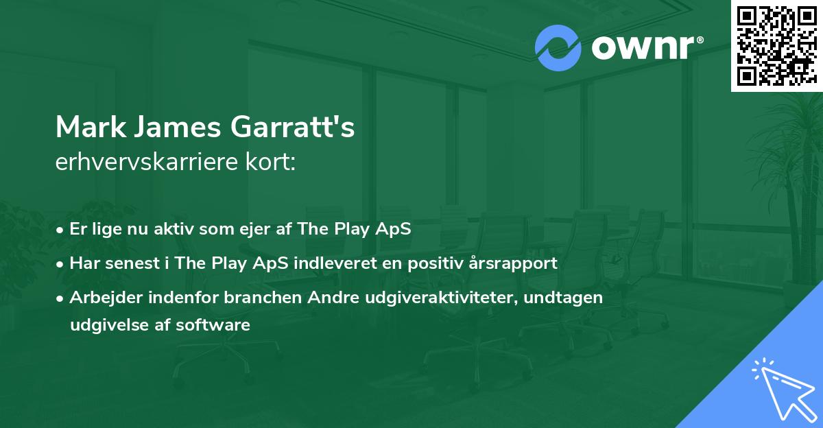 Mark James Garratt's erhvervskarriere kort