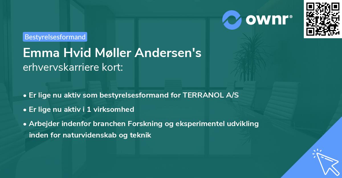 Emma Hvid Møller Andersen's erhvervskarriere kort