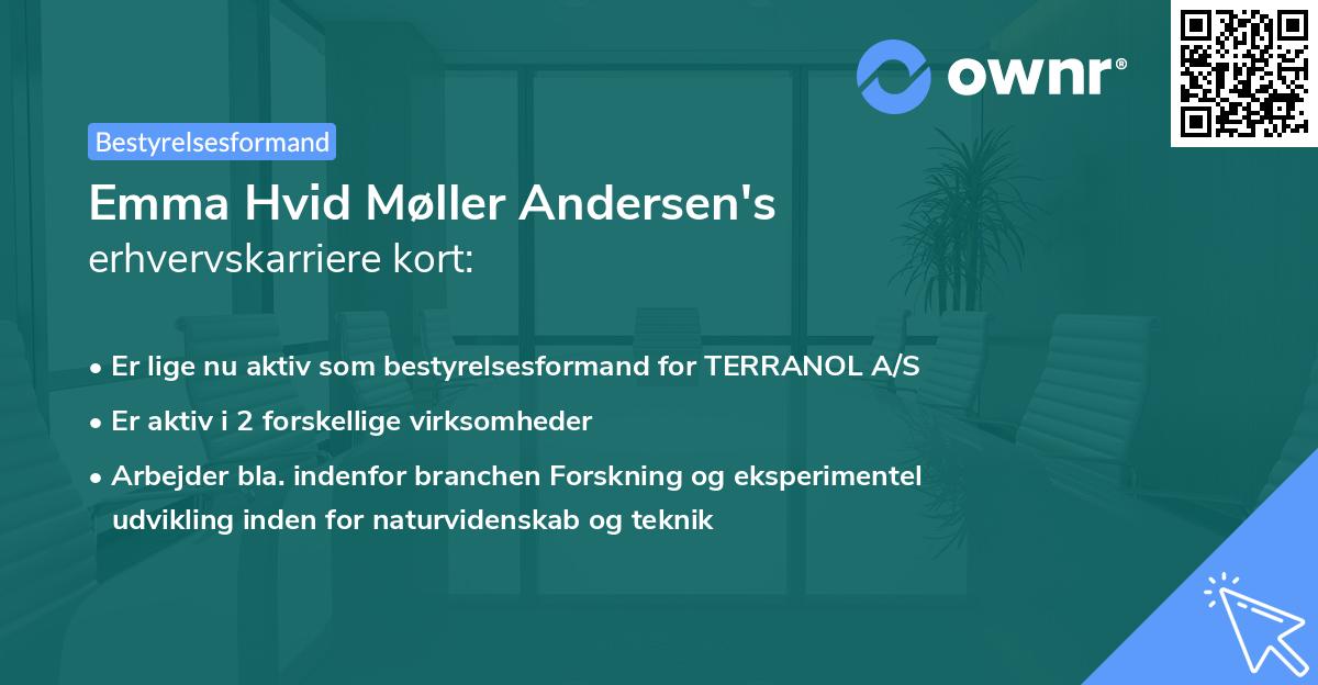 Emma Hvid Møller Andersen's erhvervskarriere kort